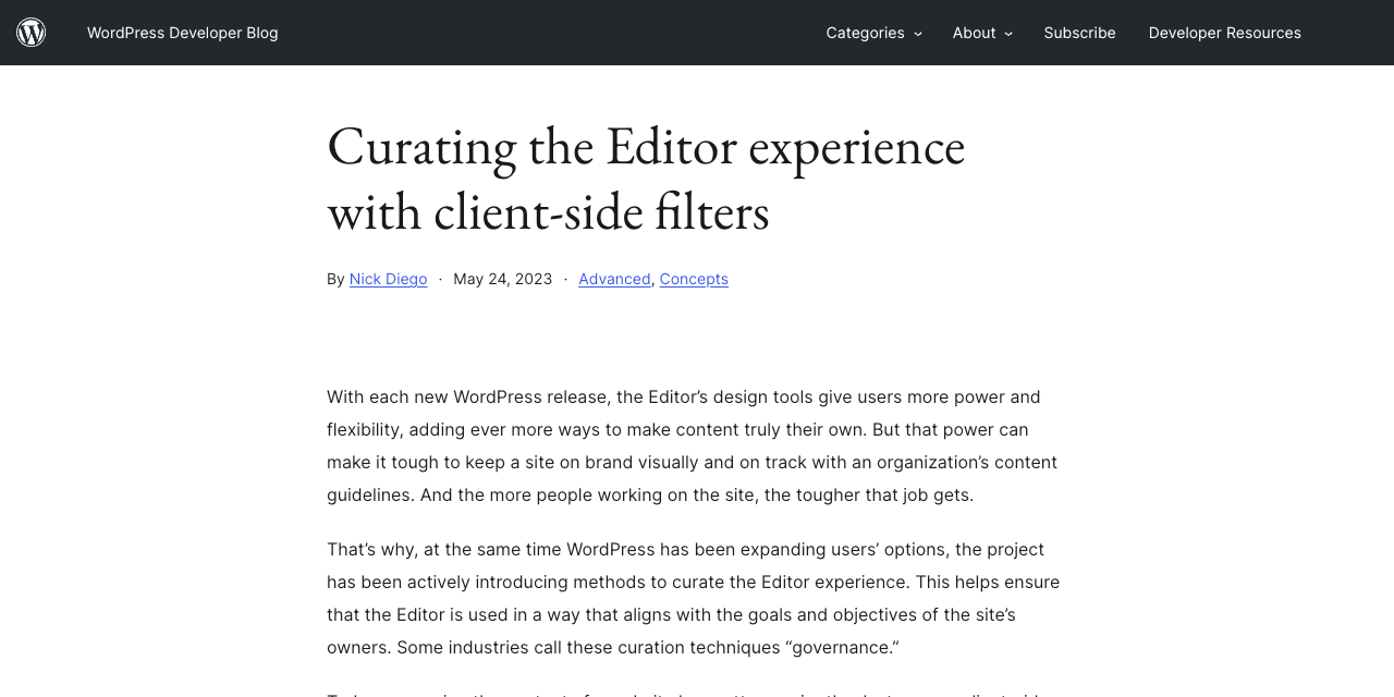 Curating the Editor experience with client-side filters – WordPress Developer Blog