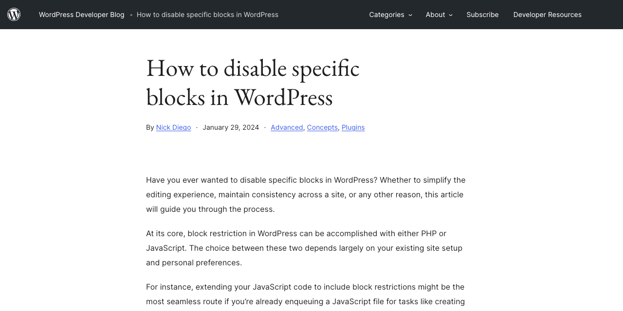 How to disable specific blocks in WordPress – WordPress Developer Blog