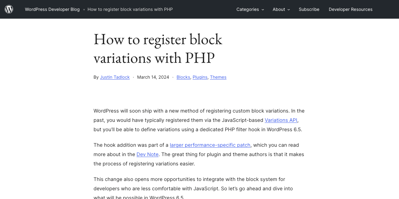 How to register block variations with PHP – WordPress Developer Blog