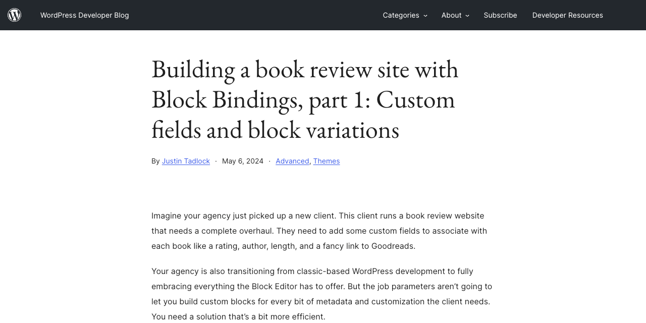 Building a book review site with Block Bindings, part 1: Custom fields and block variations – WordPress Developer Blog