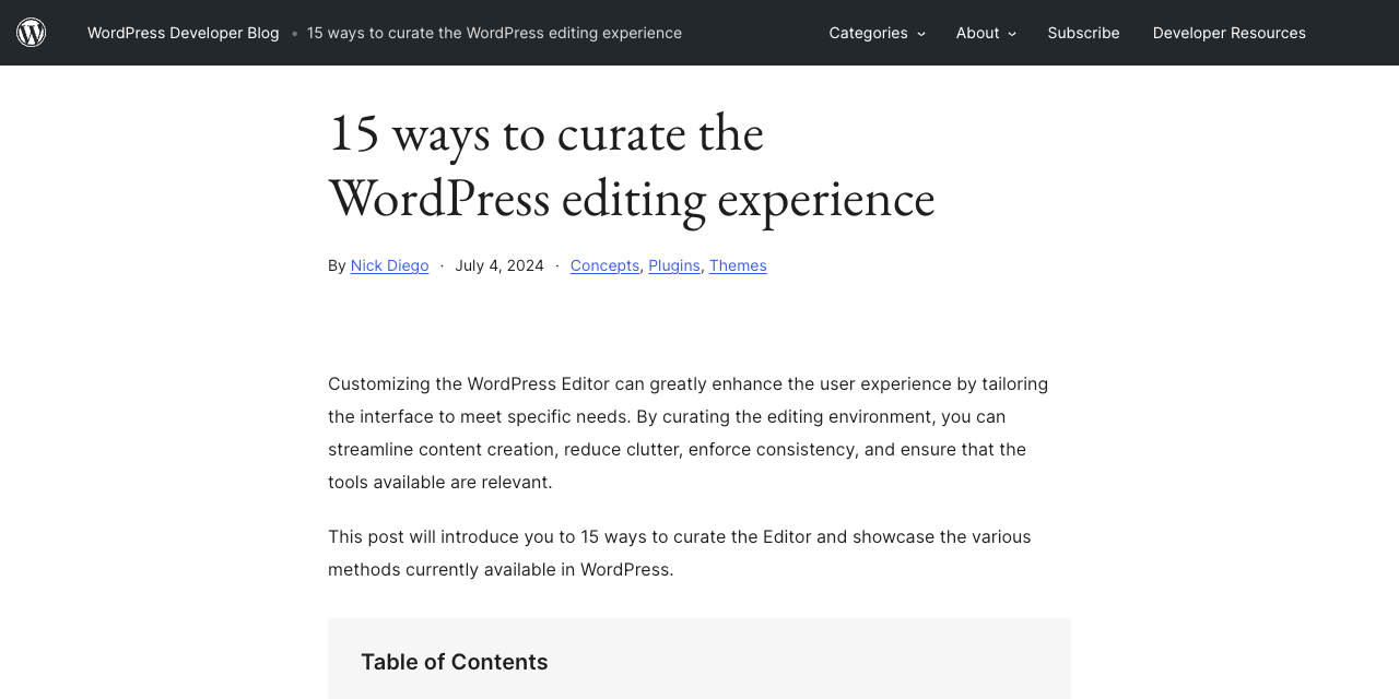 15 ways to curate the WordPress editing experience – WordPress Developer Blog