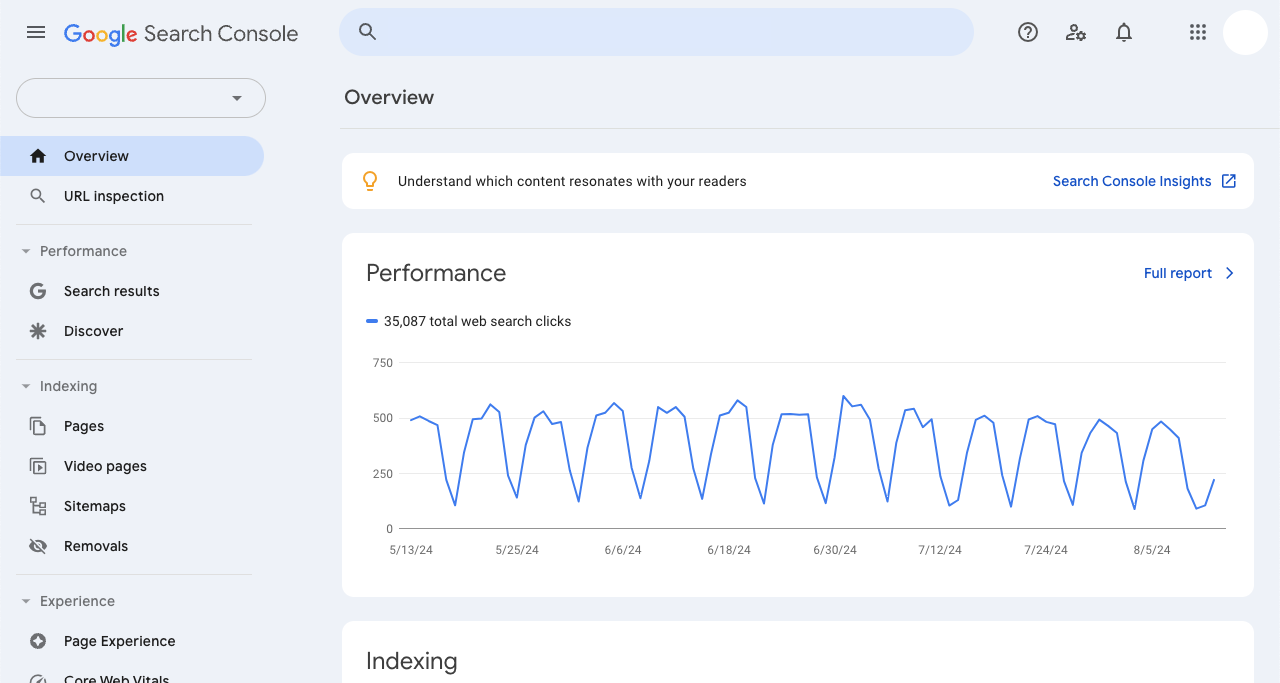 Search Console （サーチコンソール）画面サンプル