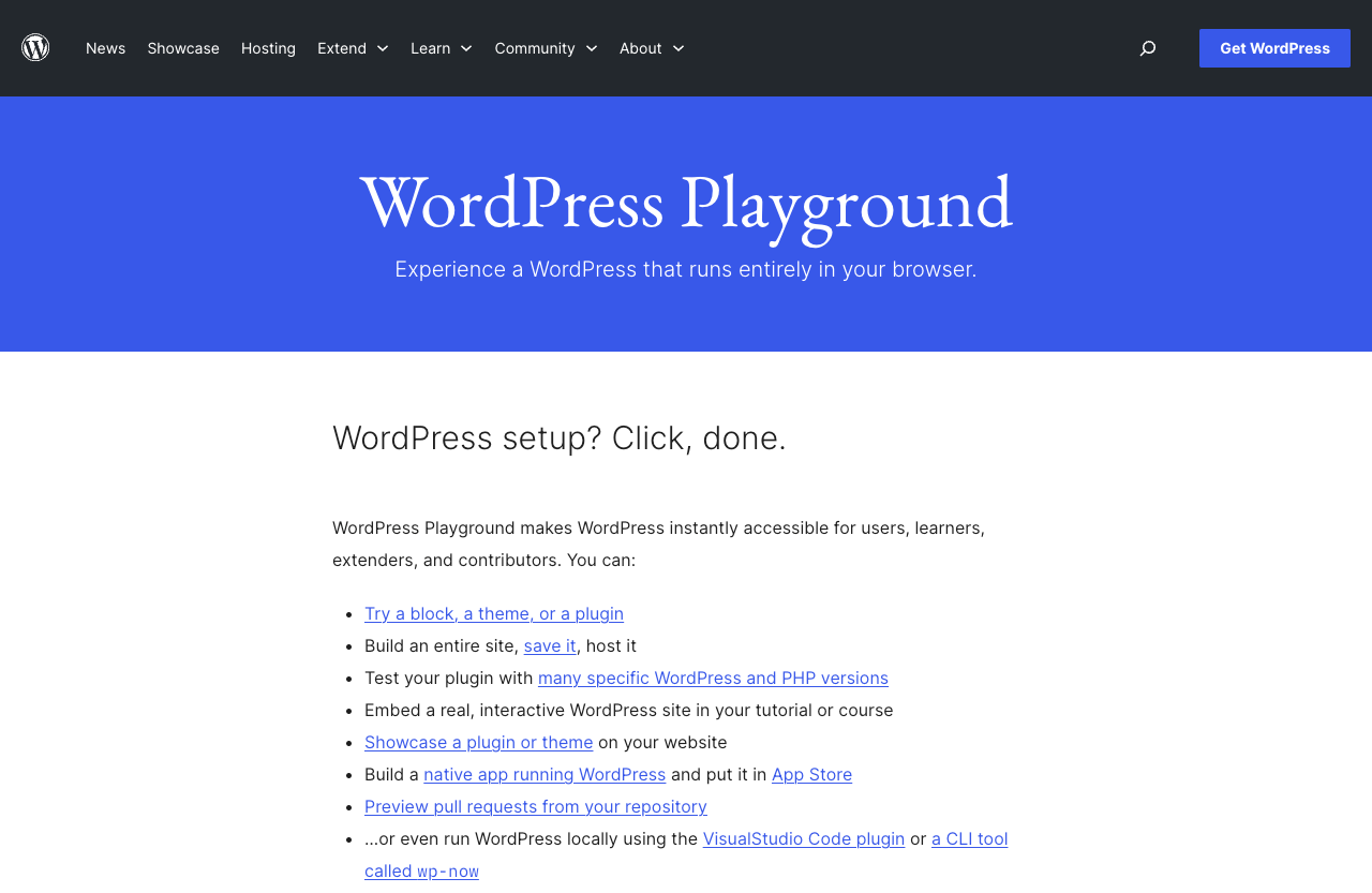 WordPress.org WordPress Playground